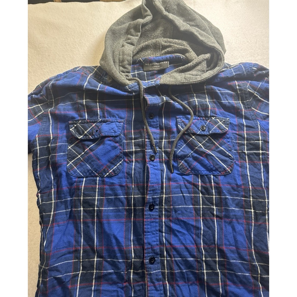 No Boundaries Mens Size Large Plaid Long Sleeve Shirt
